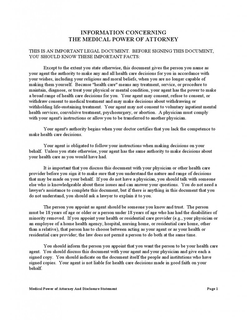 Free Medical Power of Attorney Texas Form | Adobe PDF | Word