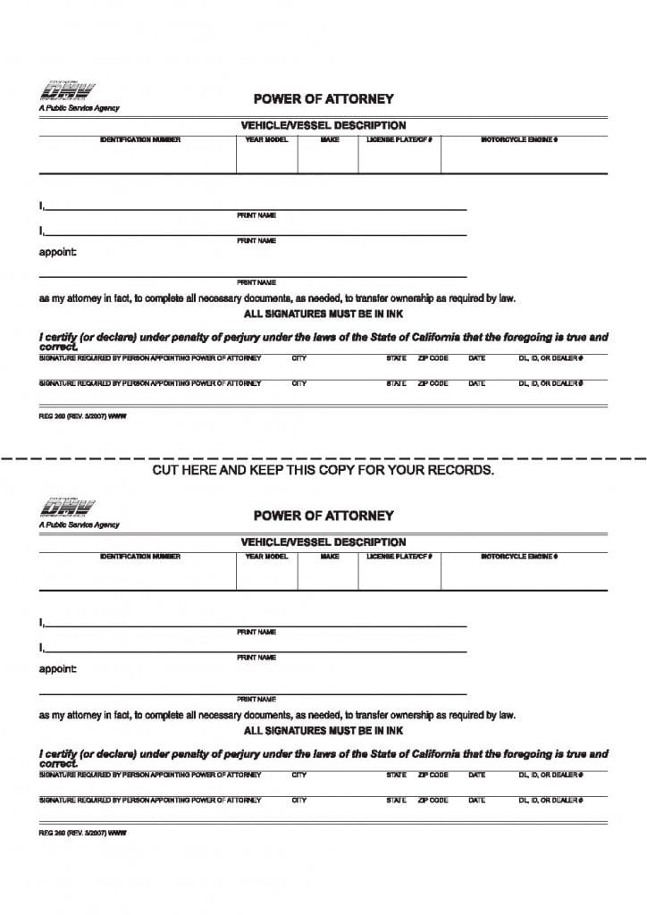 Free Durable Power of Attorney California Form Adobe PDF Word