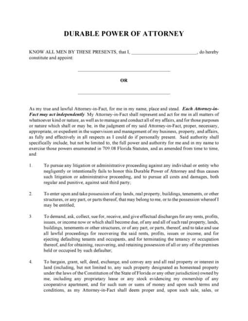 Free Florida Power of Attorney Forms Adobe PDF Word Free Florida Power of Attorney Forms Adobe PDF Word