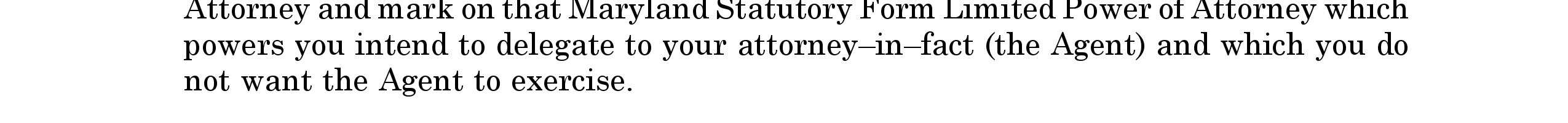 Maryland Statutory Form Personal Financial Power Of Attorney